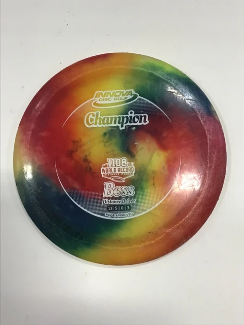 Vist Large View of Product Image Which is Used Innova CHAMPION BOSS Disc Golf Driver Red 173g