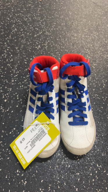 Vist Large View of Product Image Which is Used Adidas Wrestling Shoes White Youth 13.0