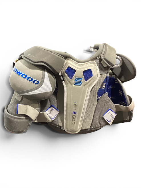 Vist Large View of Product Image Which is Used Sher-wood TMP 1 Senior Shoulder Pads SM