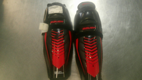 Vist Large View of Product Image Which is Used Bauer LIL SPORT Youth Shin Guards Black 10"