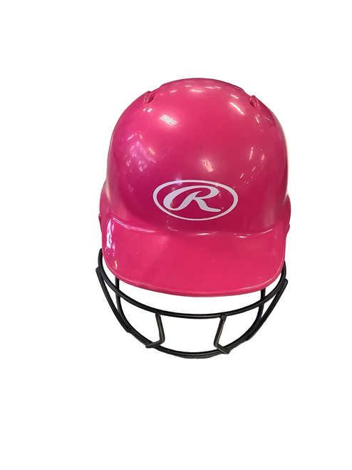 Vist Large View of Product Image Which is Used Rawlings BATTING HELMET Batting Helmet w/Mask Pink M/L