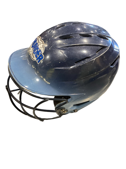 Vist Large View of Product Image Which is Used DAVIDSON THUNDER COUNTY BATTING HELMET Batting Helmet w/Mask Navy Blue SM