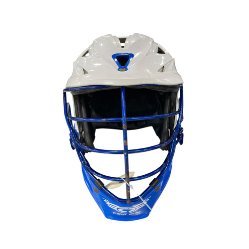 Vist Large View of Product Image Which is Used Cascade R Lacrosse Helmet Royal Blue And White One Size