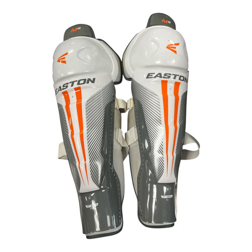 Vist Large View of Product Image Which is Used Easton M3 Senior Shin Guards White 17"