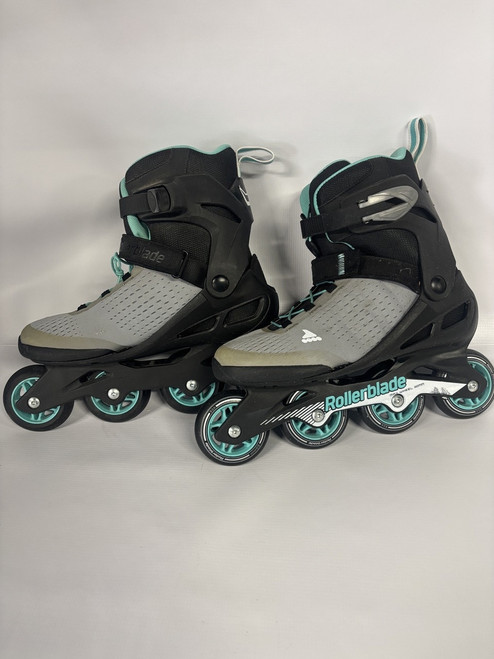 Vist Large View of Product Image Which is Used Rollerblade ZETRABLADE ELITE Senior Roller Quad Skates Sky Blue Senior 10