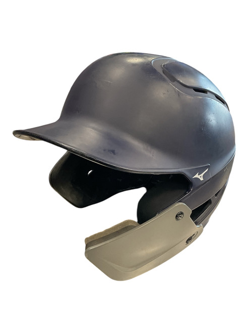 Vist Large View of Product Image Which is Used Mizuno BATTING HELMET WITH CHIN GUARD Batting Helmet w/Mask Navy Blue SM