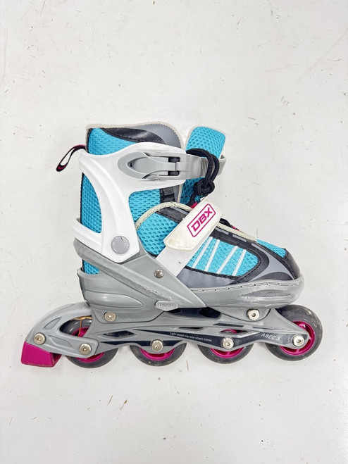 Vist Large View of Product Image Which is Used DBX ADJ 1-4 Junior Rec Fitness Skates Carolina Blue Adjustable