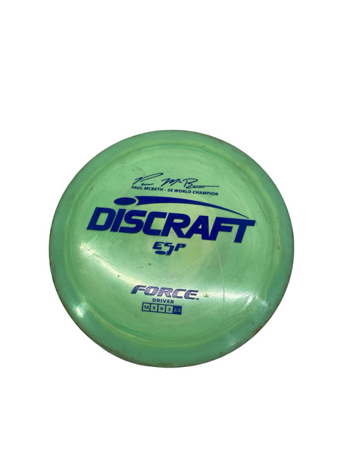 Vist Large View of Product Image Which is Used Discraft ESP FORCE Disc Golf Driver Neon Green