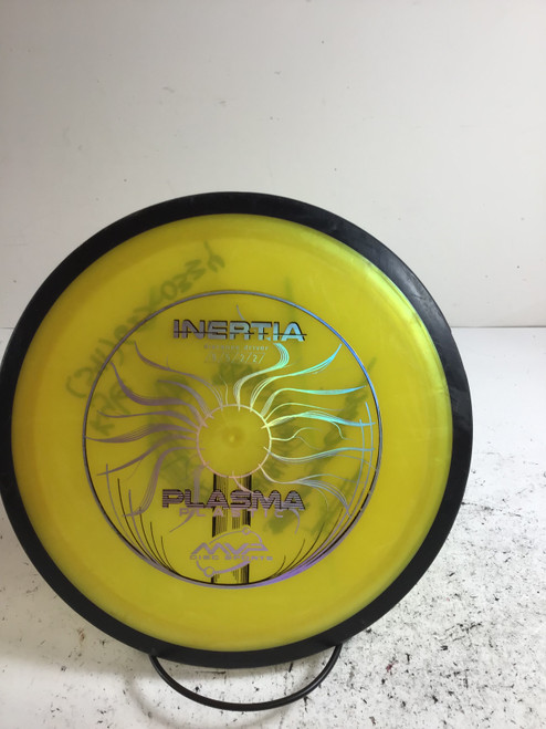Vist Large View of Product Image Which is Used MVP PLASMA INERTIA Disc Golf Driver Yellow 175g