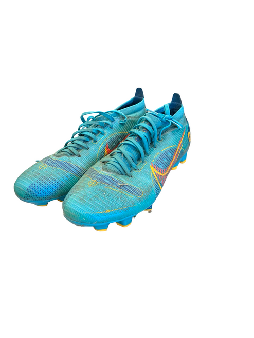 Vist Large View of Product Image Which is Used Nike Soccer Cleats Teal Senior 8.5