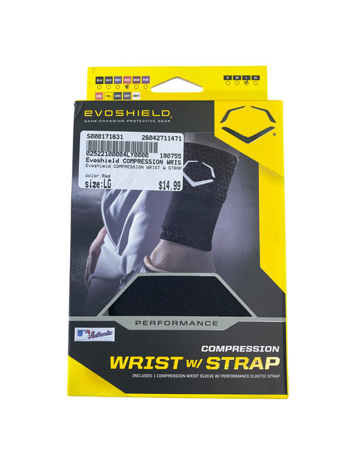 Vist Large View of Product Image Which is Used Evoshield COMPRESSION WRIST W STRAP FB Gloves Red LG