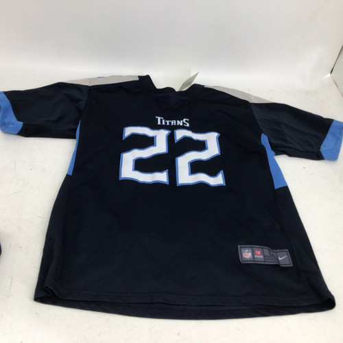 Vist Large View of Product Image Which is Used Nike TITANS SR LG HENRY 22 JERSEY FB Top Adult Navy Blue LG