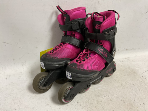 Vist Large View of Product Image Which is Used K2 MARLEE ADJ 11-2 Junior Rec Fitness Skates Neon Pink Adjustable