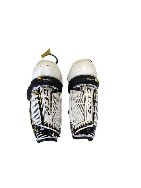 Vist Large View of Product Image Which is Used CCM TACKS VECTOR PLUS Senior Shin Guards White 13"