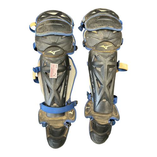 Vist Large View of Product Image Which is Used Mizuno SAMURAI SHIN GUARD Catchers Leg Guards Black Youth