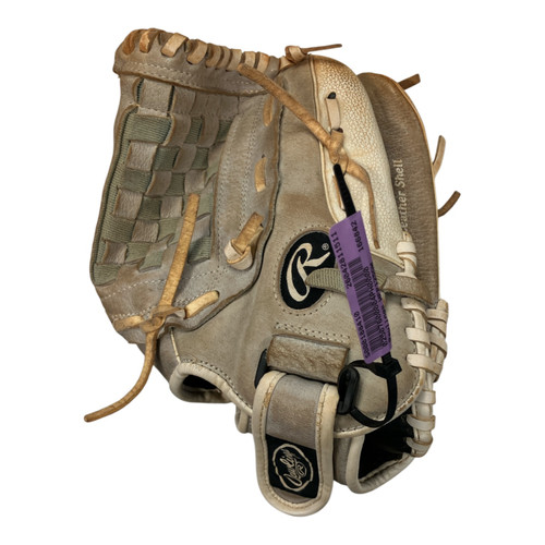 Vist Large View of Product Image Which is Used Rawlings HFP125GW RH Throw Fastpitch Gloves Grey 12 1/2"