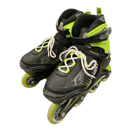 Vist Large View of Product Image Which is Used RollerDerby USED SKATES Junior Rec Fitness Skates Green Adjustable