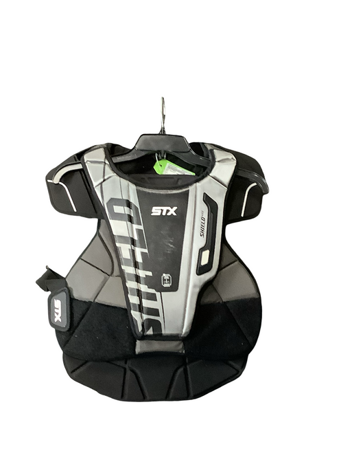 Vist Large View of Product Image Which is Used STX SHIELD 400 Lacrosse Shoulder Pads Black LG