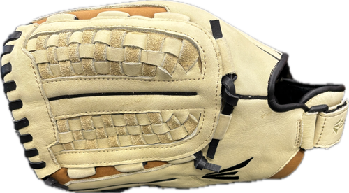 Vist Large View of Product Image Which is Used Easton SYNERGY BB/SB Glove LH Throw Tan 12"