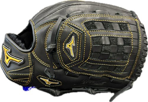Vist Large View of Product Image Which is Used Mizuno MVP BB/SB Glove RH Throw Black 13"