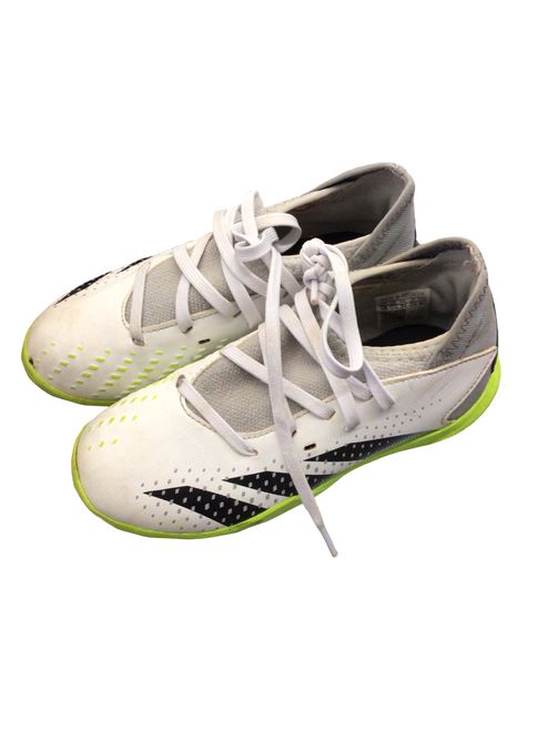 Vist Large View of Product Image Which is Used Adidas Soccer Indoor Shoes White Youth 13.0