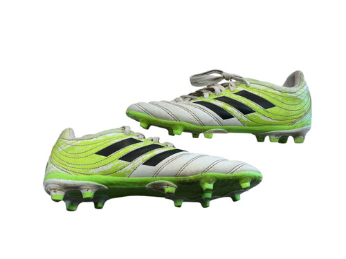 Vist Large View of Product Image Which is Used Adidas COPA Soccer Cleats White And Green Junior 04.5