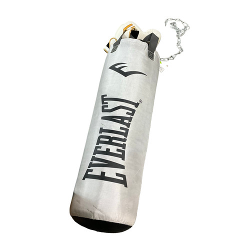 Vist Large View of Product Image Which is Used Everlast 70LB HEAVY BAG Boxing Heavy Bag Grey 70 lb W/ Hawk Boxing Gloves