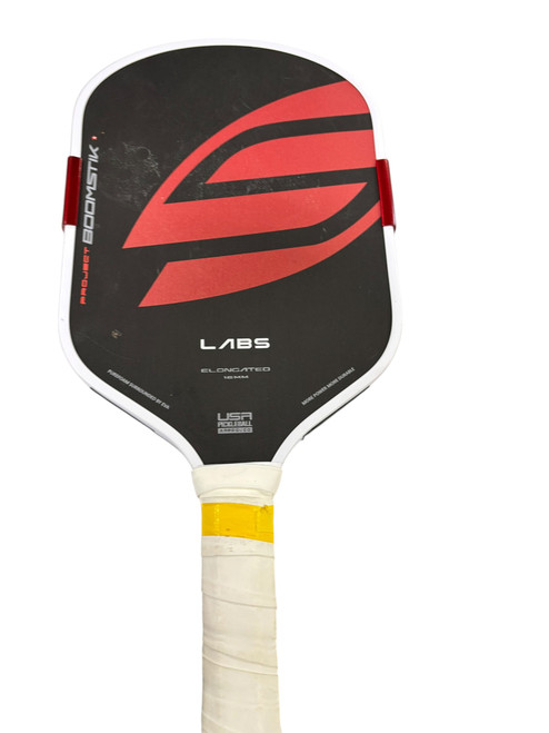 Vist Large View of Product Image Which is Used Selkirk BOOMSTIK CLONE Pickleball Racquet Black And Red