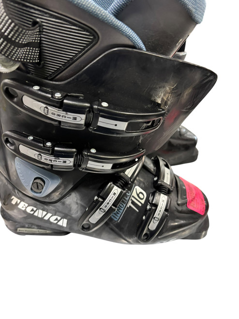 Vist Large View of Product Image Which is Used Tecnica TI6 Mens DH Ski Boot Black And Carolina Blue 265 MP - M08.5 - W09.5
