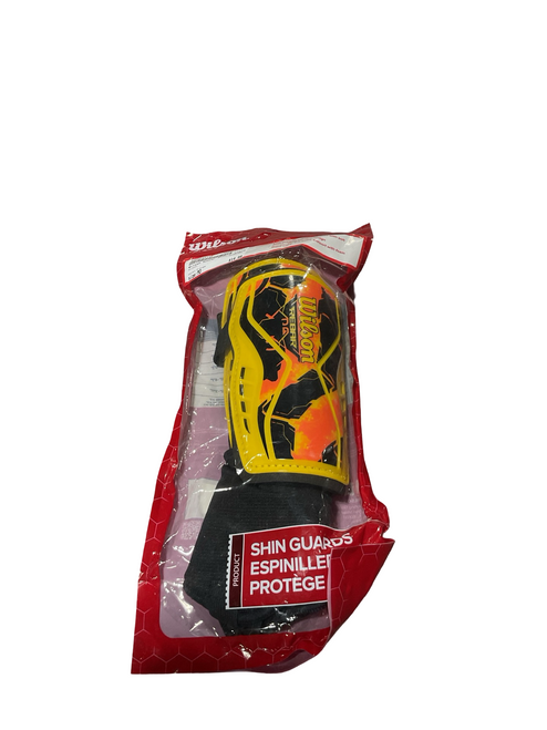 Vist Large View of Product Image Which is Used Wilson Soccer Shin Guards Junior Orange MD
