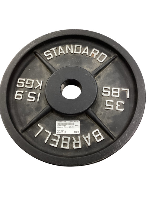 Vist Large View of Product Image Which is Used Olympic Plate (Each) Black 35 lb