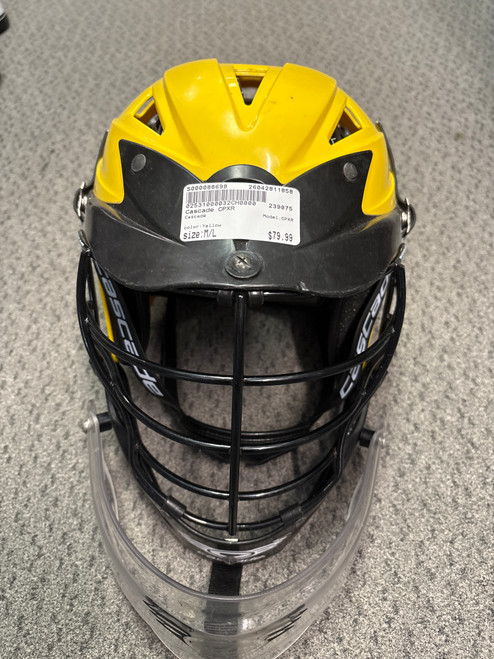 Vist Large View of Product Image Which is Used Cascade CPXR Lacrosse Helmet Yellow M/L