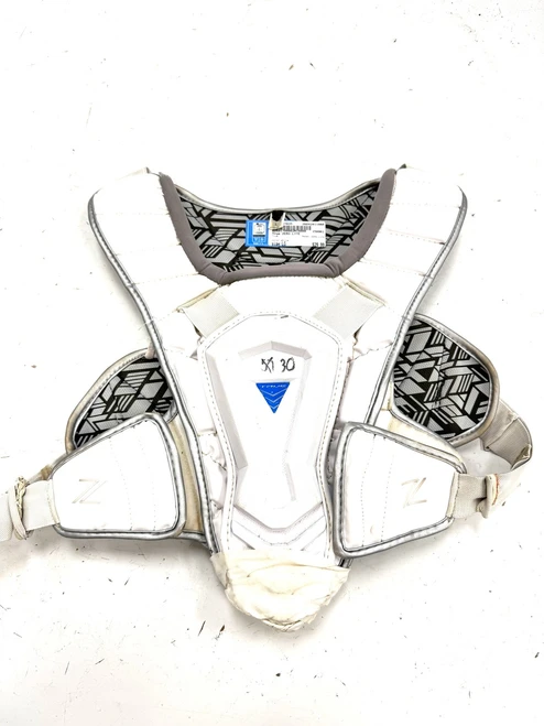Vist Large View of Product Image Which is Used True ZERO LYTE Lacrosse Shoulder Pads White LG