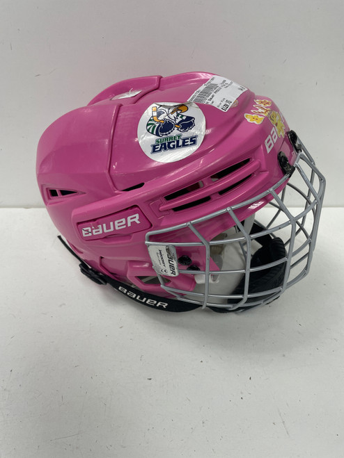 Vist Large View of Product Image Which is Used Bauer PRODIGY Helmet Cage Combo Pink XS