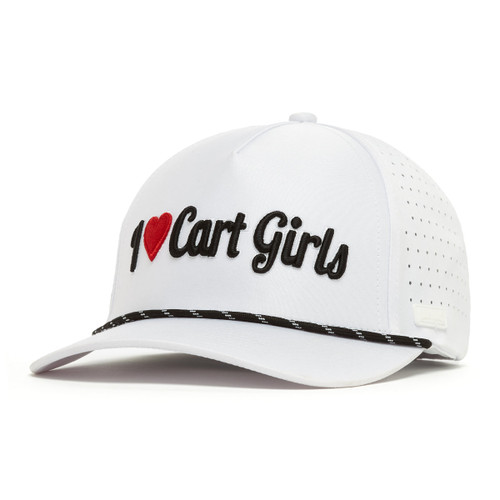 Vist Large View of Product Image Which is New Bogey Bros Performance Golf Rope Hat - Snapback I Heart Cart Girls