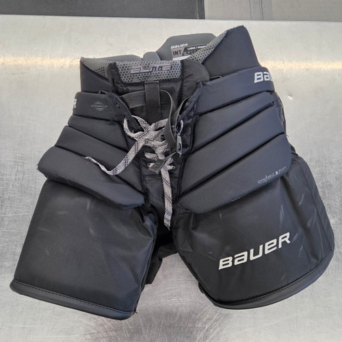 Vist Large View of Product Image Which is Used Bauer ELITE INT GOALIE PANTS Inter Goalie Pant Black LG
