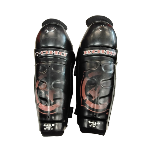 Vist Large View of Product Image Which is Used Koho 4410 Senior Shin Guards Black 14"