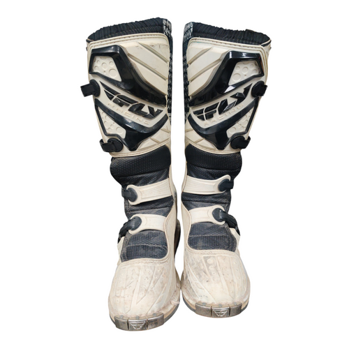 Vist Large View of Product Image Which is Used Fly Racing MAVERIK Mens Motocross Boots White Senior 9