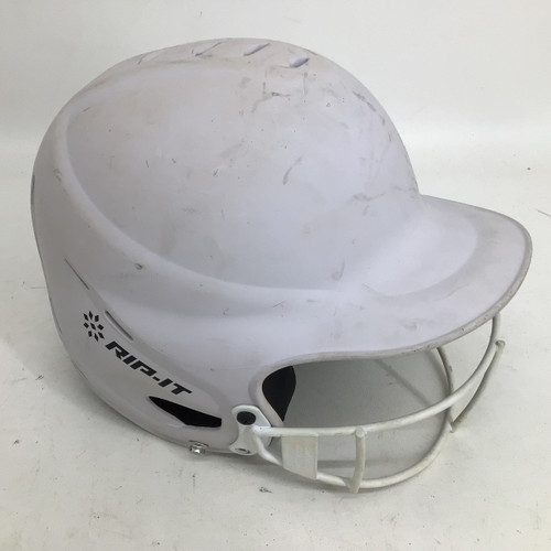 Vist Large View of Product Image Which is Used RIP-IT M/L 6 1/2- 7 3/8 SB HELMET Batting Helmet w/Mask White One Size