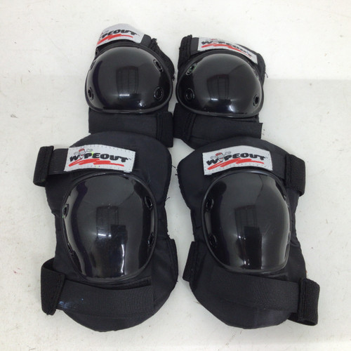 Vist Large View of Product Image Which is Used WIPEOUT YTH MD KNEE/ELBOW PAD SET Skateboard Kneepads Black MD