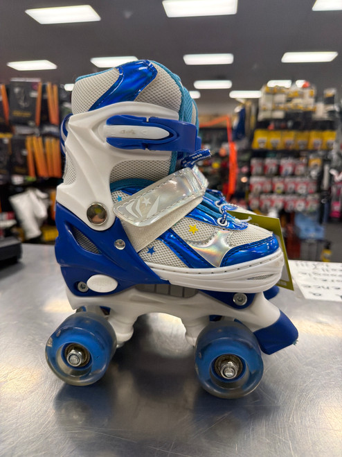 Vist Large View of Product Image Which is Used RUNCINDS 2.5-5 Junior Roller Quad Skates White Adjustable