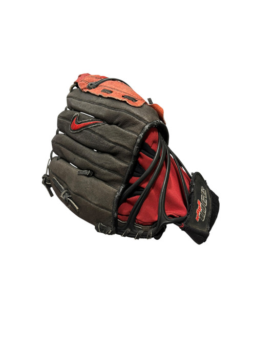 Vist Large View of Product Image Which is Used Nike KAOS WEB 1105 BB/SB Glove RH Throw Black And Red 11"