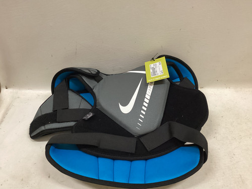 Vist Large View of Product Image Which is Used Nike VAPOR LT Lacrosse Shoulder Pads Grey And Royal Blue XL