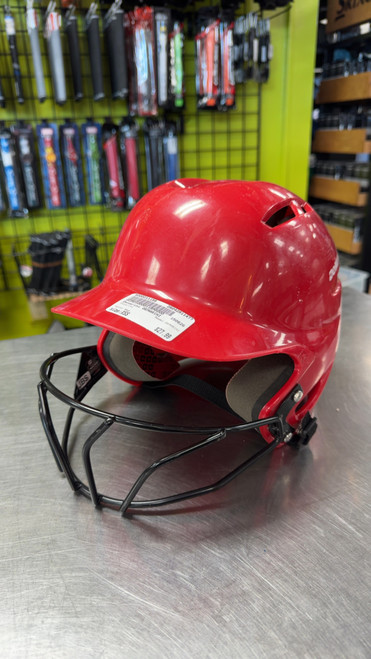 Vist Large View of Product Image Which is Used Demarini DEMARINI Batting Helmet w/Mask Red XS/S