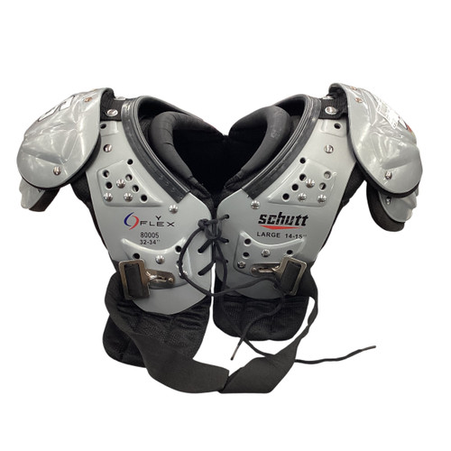 Vist Large View of Product Image Which is Used Schutt Y FLEX FB Shoulder Pads Grey LG