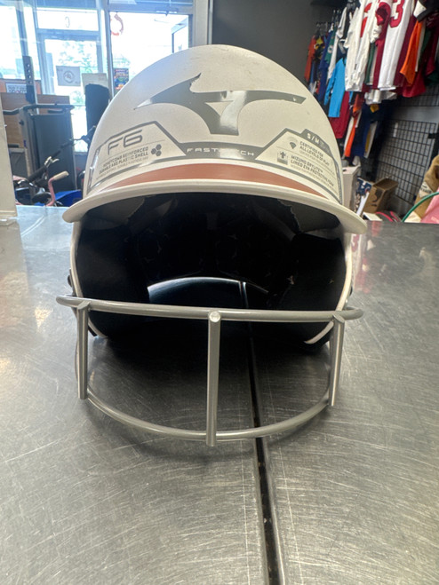 Vist Large View of Product Image Which is Used Mizuno Batting Helmet w/Mask White MD