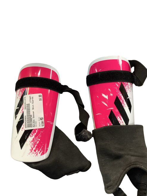 Vist Large View of Product Image Which is Used Adidas Soccer Shin Guards Youth Pink MD