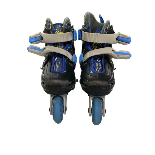 Vist Large View of Product Image Which is Used NEW BOUNCE ROLLER SKATES ADJ SZ Junior Roller Quad Skates Royal Blue Adjustable