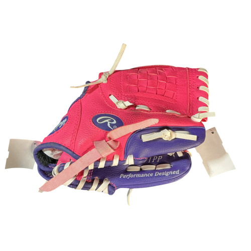 Vist Large View of Product Image Which is Used Rawlings PLAYERS SERIES BB/SB Glove RH Throw Pink 9"