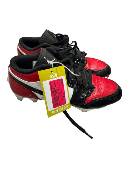 Vist Large View of Product Image Which is Used Nike JORDAN 1 LOW TD Adult FB Cleats White/Black/Red Senior 8.5